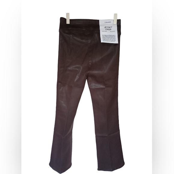 NWT Frame Jet Set Crop Mini Boot Leg Coated Denim Jeans Pants Women's - Picture 11 of 12